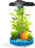 Koller Products AquaView 3-Gallon 360 Aquarium with LED Lighting (7 Color Choices) and Power Filter, 10.25 x 10.25 x 14.5