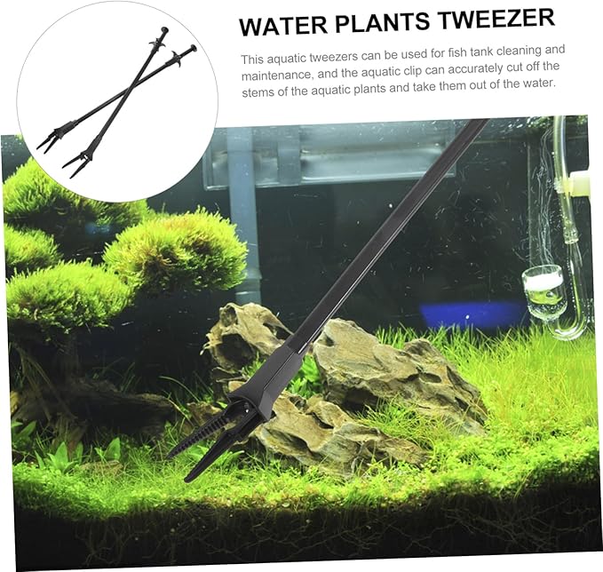 FRCOLOR 2pcs Aquatic Plant Cleaning Tweezers Durable Fish Tank Tongs for Easy Aquarium Maintenance Non-slip Design for Safe Handling of Items