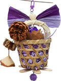 Bird Toys Foraging Shredder Hanging Toys Rope Perch with Bell Parakeet Toy Parrot Swing Climbing Standing Toys Bird Cage Accessories for Conure Cockatiel Budgies Lovebird, Purple