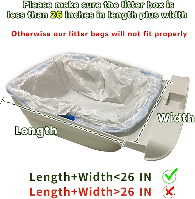 Litter Bags Compatible with pet pivot litter box and NeakasaM1 Open-Top Self-Cleaning Cat Litter Box, 2 Rolls Cat Litter Waste Receptacles Bags (40 Count)