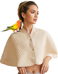 Parrot Shoulder Protector & Bird Diaper Shawl - Keep Clothes Safe from Scratches & Poop, Reusable Training Cape for Parakeets, Cockatiels, Conures, Lovebirds, Finches, Macaw (Beige)