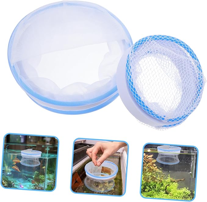 Toyvian 2pcs Floating Breeding Box for Guppy Fry Transparent Nylon Fish Incubator Net with Stable Design for Aquarium Tank Efficient Isolation and Monitoring Fish Breeding