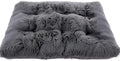 Small Dog & Cat Bed, Washable Warm Winter Fluffy Heated Calming Dog Crate Bed for Small Size Pets, Supportive Plush Crate Pad for Dogs(18 * 12", Dark Grey).