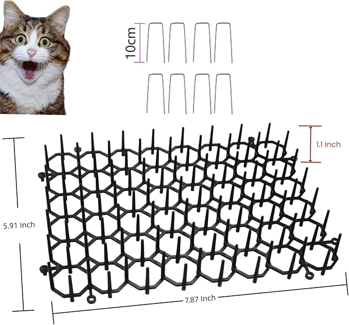 15 Pack Cat Deterrent Scat Mat with Spikes for Cats Dogs Small Animals Indoor Outdoor Total 5 Square Feet