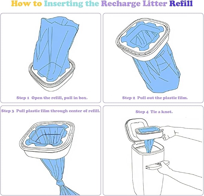 10 Pack Cat Litter Refills Scented Bag Compatible With Standard and Plus Disposal Cartridge, Universal Bags (Not Include Cartridge)