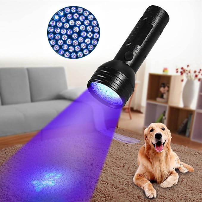 Pet Urine Detector Black Light Flashlight Super Bright 51 LED Portable Handheld Dog Cat Urine Finder for Carpets Furniture and More Aircraft Grade Aluminum Alloy