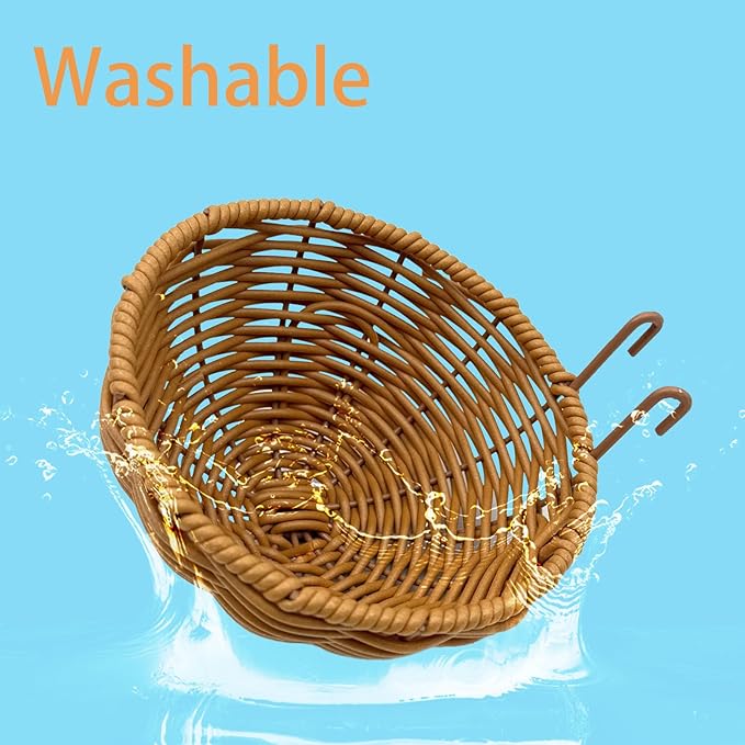 Rattan Bird Nest for Cage，2PCS Hanging Parrot Breeding Nesting House Washable Soft Warm Sleep Hut Bird Cage Accessories for Cockatiels Budgerigars Finches Canaries