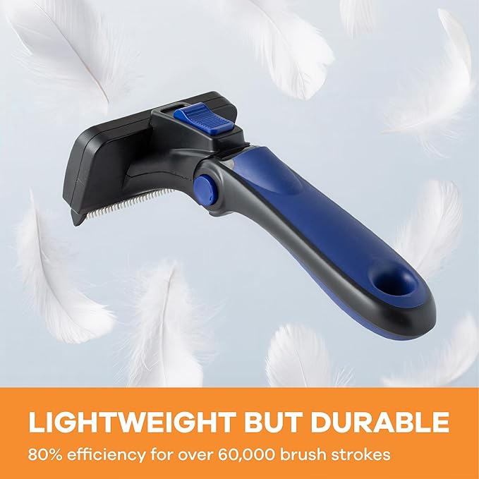 Deshedding Dog Brush for Short/Medium Hair (Large,Blue) – Gentle Deshedding tool for Dogs & Cats – Reduces shedding, without damaging topcoat. Removes Loose Fur & Dead Undercoat.