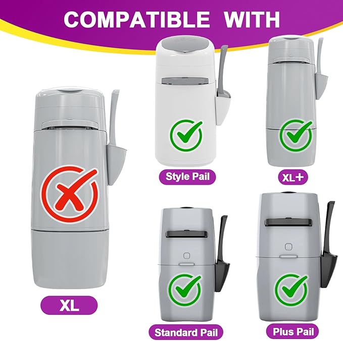 Cat Litter Refill Bags Cartridge 8 Pack 24FT, Compatible with Pet Genie Standard/Plus/Style Pail Refills, 7-Layer Odor Control & Leak-Proof Waste Bags, Lasts Up to 96 Weeks