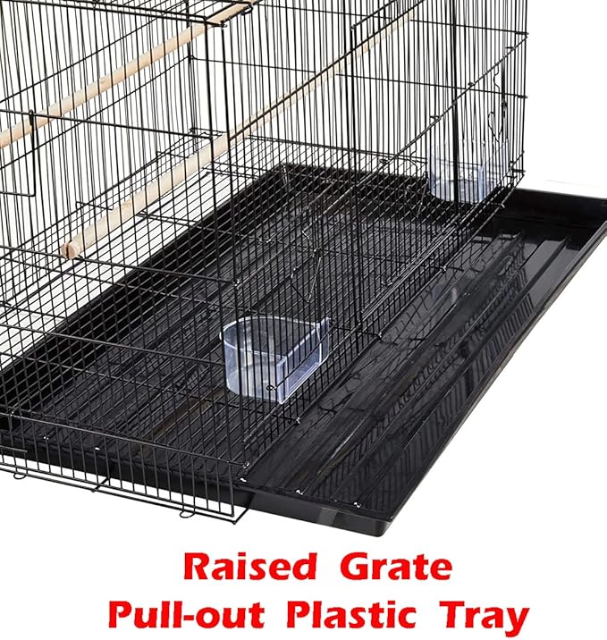 55" Extra Large Tight 3/8-Inch Bar Spacing Finch Parakeet Canary Cockatiel Breeder Breeding Flight Bird Cage with Removable Rolling Stand