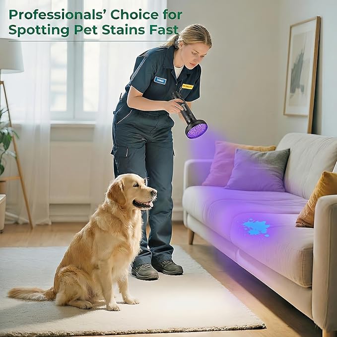 ESCO LITE UV Flashlight Black Light, 100 LED 395 nM Ultraviolet Flashlights UV Blacklight Detector for Dog Urine, Pet Stains and Bed Bug