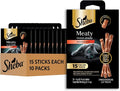 Sheba Meaty Tender Sticks Chicken Cat Treats, Chicken Flavor, Cat Snacks, 0.14 oz., 15 Count, Pack of 10 (150 Sticks Total)