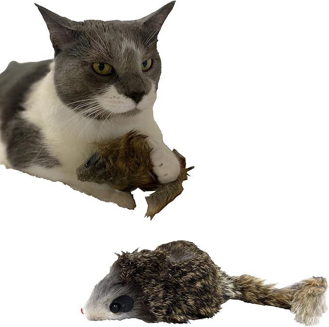 SPOT Shaggy Plush Giant Mouse - Cat Toy, Fuzzy Mice with Catnip and Rattle Toy for Indoor Cats and Kittens, Perfect Size for Pouncing on, Chasing, Hunting - 8.5in, 1 Piece
