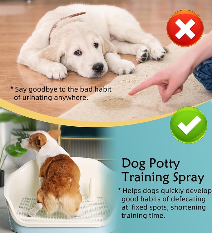 Go Here Potty Training Spray for Dogs Cats,Dog Pee Attractant Spray,Dog Training & Behavior Aids for Dogs Cats to Pee in One Spot,Prevent Your Pet from Soiling The Carpet,120ML