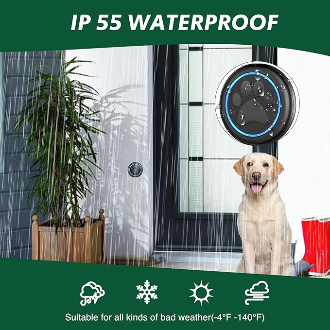 Dog Door Bell for Potty Training, Smart Wireless Doggie Doorbell to Go Outside, 1000 Feet Long Range with IP65 Waterproof Super-Light Touch Button, 60 Melodies & Adjustable Volume (1Button)