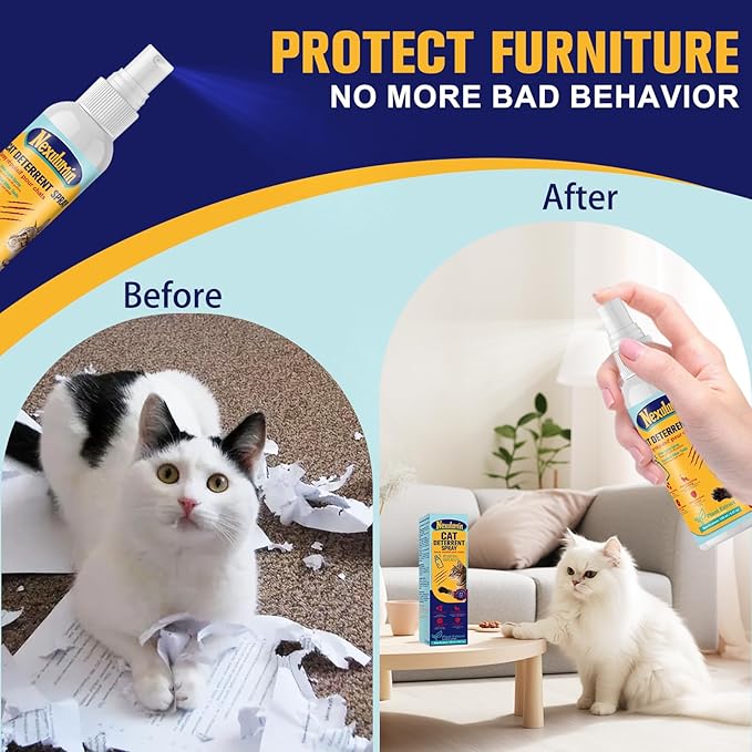 Bitter Apple Cat Deterrent Spray, Natural, Pet-Safe Formula is The Versatile Solution for Indoor & Outdoor Use. Effectively Protect Your Sofa, Carpets, Behavior. (150ml / 5.07oz)