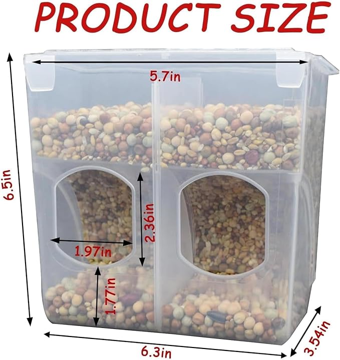 Automatic Pigeon Bird Feeder Water, 2 Pack Plastic Feeder Water Dispenser Drinkers for Cage, No Mess Hanging Parrot Food Bowl Container, Cage Accessories for Parakeet Quail Bird Chicken (2 Hole-Hook)