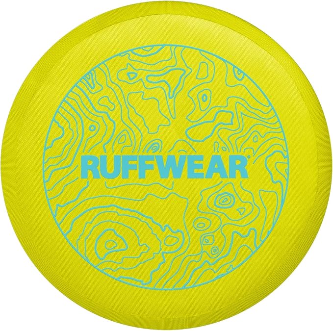 Ruffwear, Camp Flyer Dog Frisbee, Lightweight 8.7 in Flexible Flying Disc Dog Toy for Land Fetch, Soft on Teeth, Durable/High‑Visibility, Waterproof Finish, Doubles as Bowl, Polar Blue