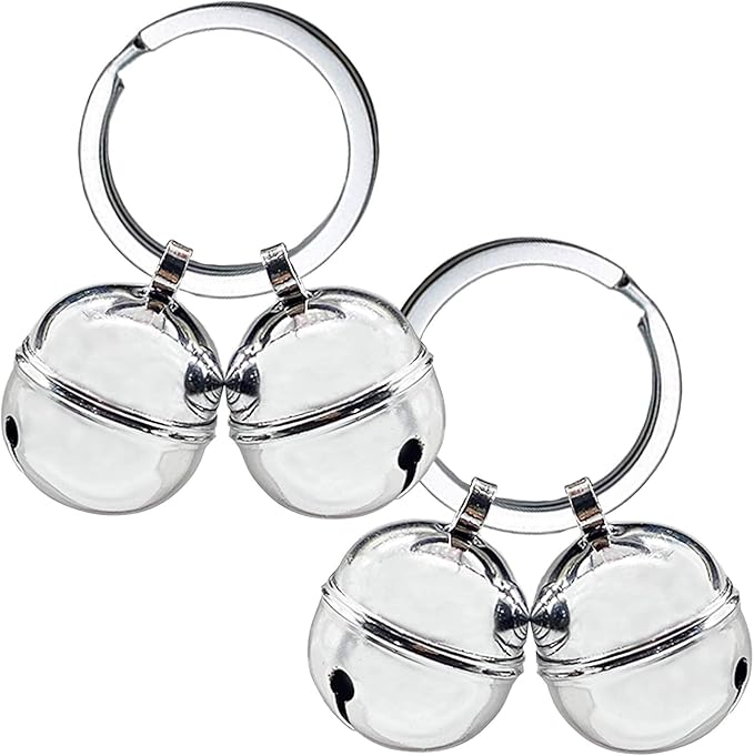 4 Cat Bells, Copper Bell for Dog and Cat Collar, Pet Tracker Training Bells for Small Medium Large Dogs(Silver)