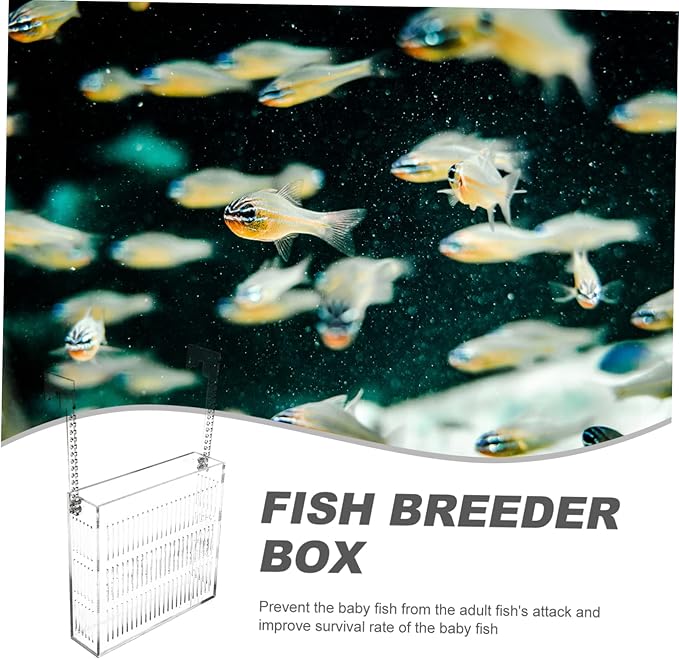 SUPVOX Fish Breeding Box for Aquarium Portable Isolation Tank with Hanging Hook for Betta and Shrimp Breeding Easy Installation Observation Lightweight Design