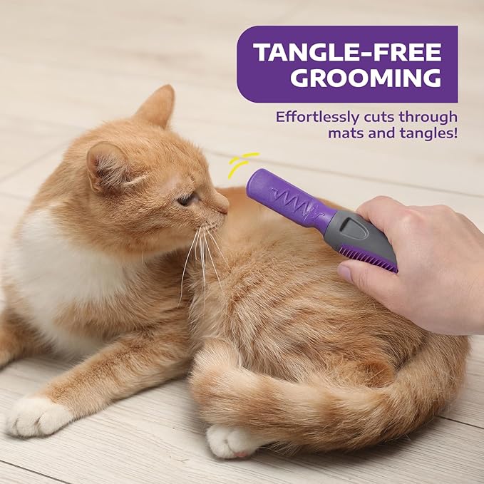 Hertzko Cat and Dog Dematting Tools Single Sided Dog and Cat Dematting Comb - for All Pets - Effortlessly Removes Tangles, Mats, and Loose Fur - Safe, Easy Grooming for Cats and Dog - Large