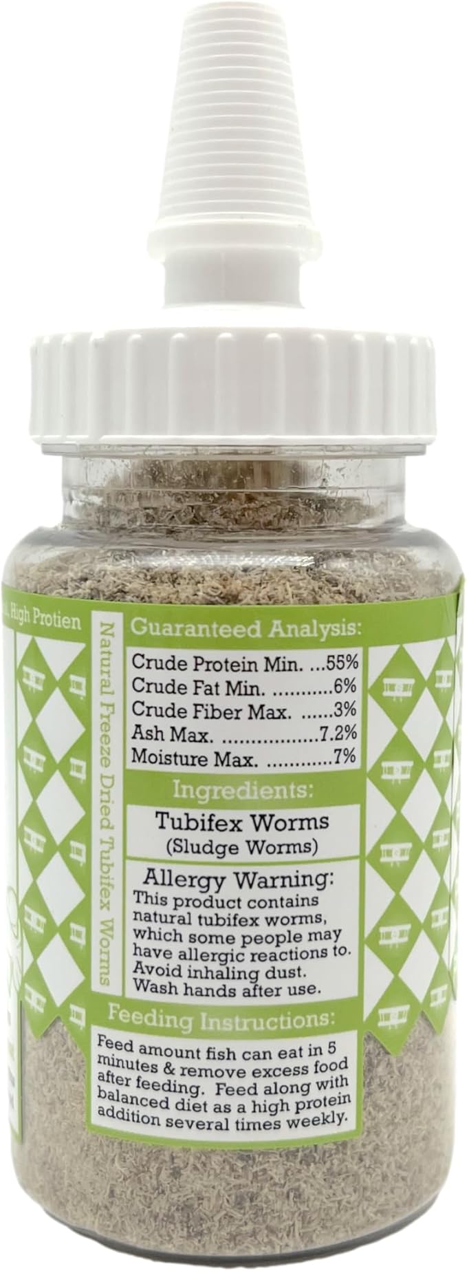 Tubi-Fine Freeze Dried Loose Tubifex Worms 0.5 oz, Floating Fish Food for Freshwater and Marine Aquarium Fish