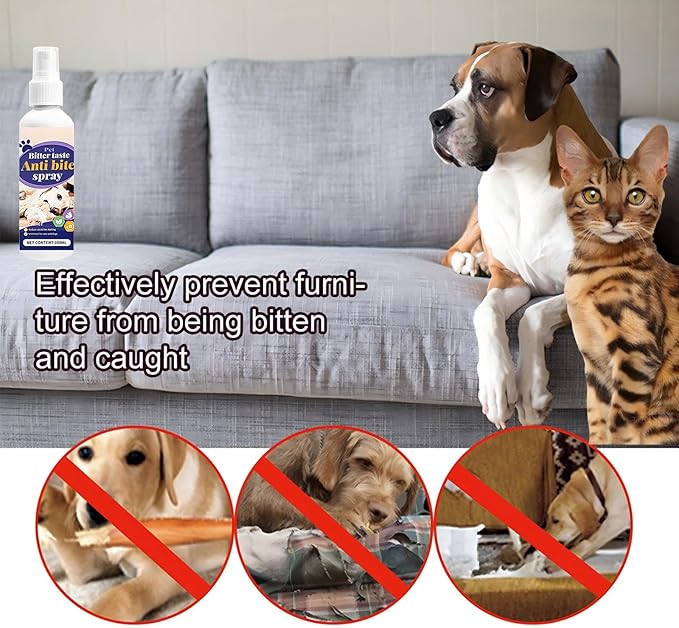 Anti-chew Spray For Dogs And Cats, Cat Deterrent Spray, With Natural Ingredients, Aid To Stop Chewing, Licking & Marking, Licking & Marking, Dog Deterrent Sprays For Furniture Protection 100 ML