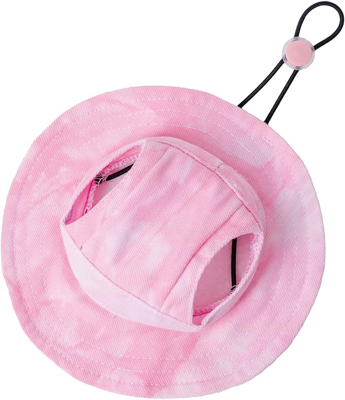 Pet hat with Ear Holes Sunscreen Baseball Cap Suitable for Small and Medium-Sized Dogs Outdoor Climbing hat in Summer Pet Products (Pink, X-Large)