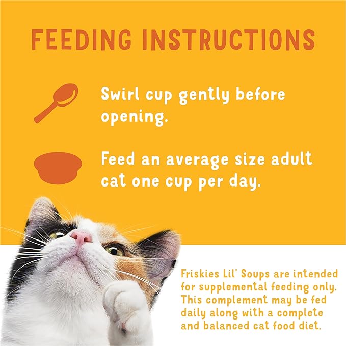 Friskies Purina Grain Free Wet Cat Food Lickable Cat Treats Variety Pack,Lil' Soups with Salmon,Tuna or Shrimp - 1.2 oz. Cups,(Pack of 60)