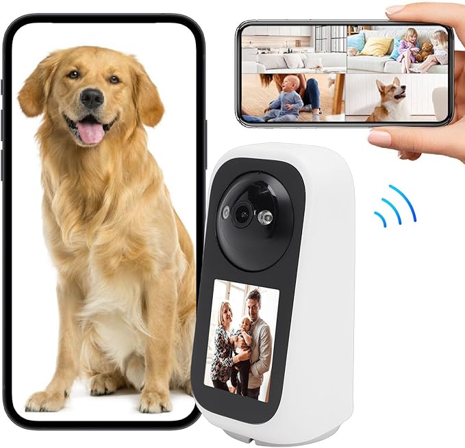 Tangxi WiFi Two Way Video Calling Camera with Wide Angle Lens, 2K Indoor Home Security Cameras with 360 PTZ, Baby Monitor Pet Dog Camera