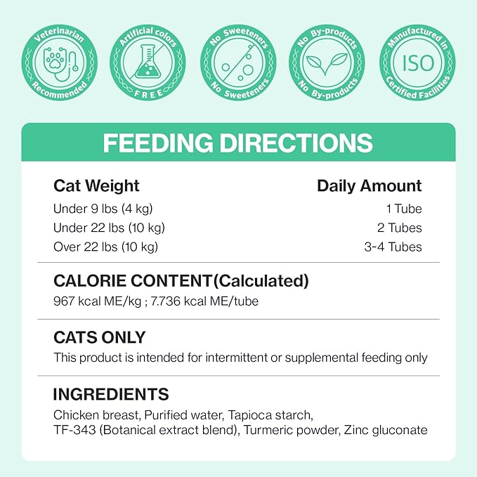 Doctor By Cat Breath Bronchial Supplements Cat Sneezing Treatment Asthma Cold Cough Nose Relief Respiratory&Immune Support with TF-343-30 lickable Formula Individually Packaged, Chicken (1 Pack)