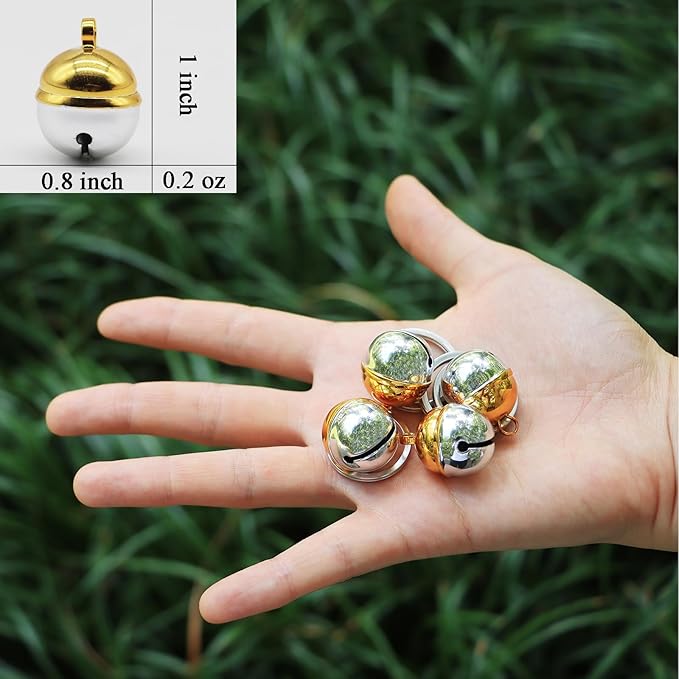 4 Cat Bells, Copper Bell for Dog and Cat Collar, Pet Tracker Training Bells for Small Medium Large Dogs(Mix color)
