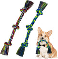 [2 Pack] Dog Rope Toys, Dog Chew Toy for Medium and Small Dogs, 3 Knots Heavy Duty Puppy Rope Toy, 100% Cotton Tug of War Dog Toys for Boredom, Teeth Cleaning