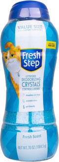 Fresh Step Cat Litter Crystals Deodorizer,Non Toxic Odor Neutralizing Crystals for Litter Boxes that Help Control Smells and Keep Home Areas Fresh,Fresh-Scent,70 Ounce,(Pack of 6)