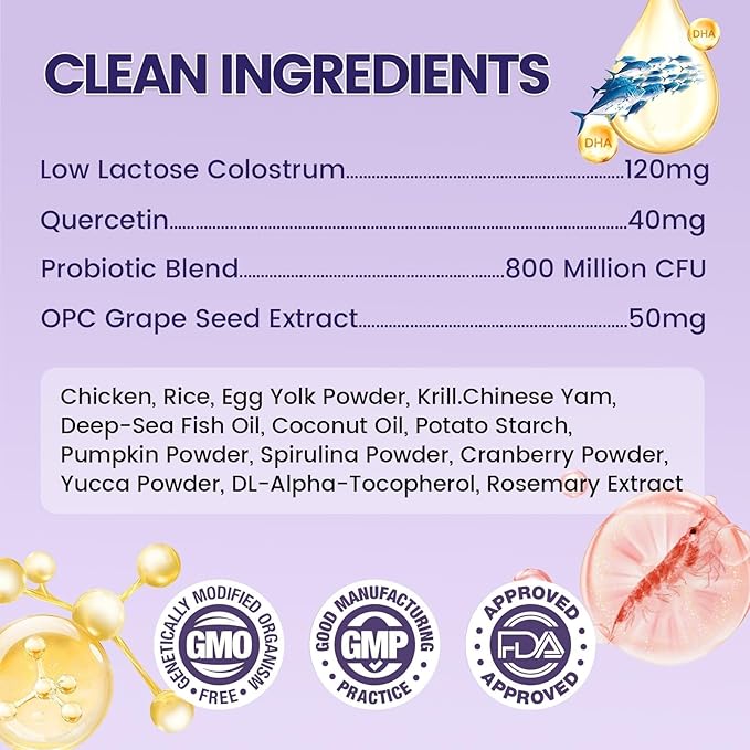 Cat Allergy Relief for Cats with Probiotics & Fish Oil - 500 Crunchy & Creamy Chews for Itchy Skin, Seasonal Allergies, Immune, Skin & Coat Support - with Omega 3 for All Breeds & Ages - Krill Flavor