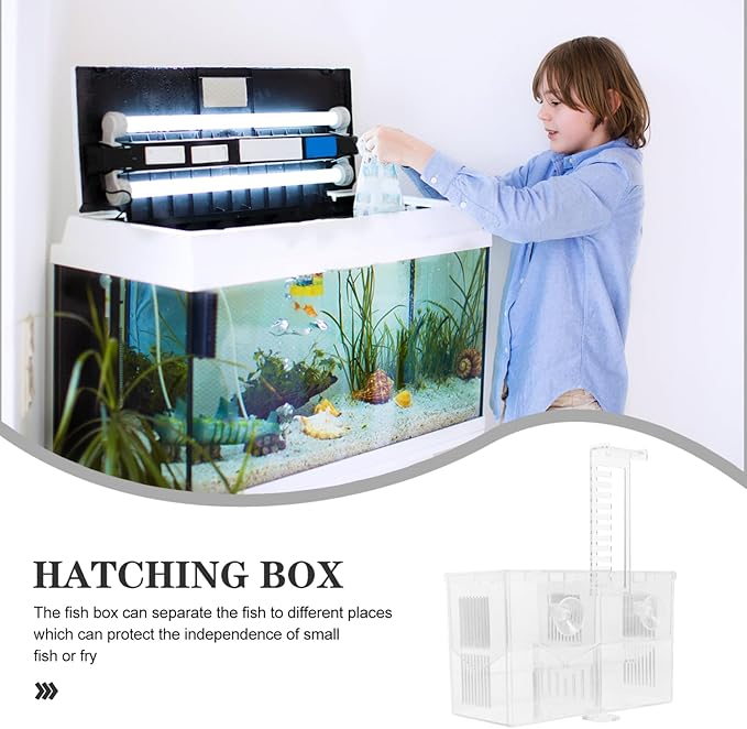 Kisangel Fish Breeding Style Incubator Tank for Tropical Fish Pe Material Aquarium Fry Isolation to Install