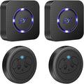 EverNary Dog Door Bell, Wireless Doggie Doorbells for Potty Training, Door Bell for Dogs to Go Outside, Dog Bells (Black, 2 Receiver 2 Transmitters)