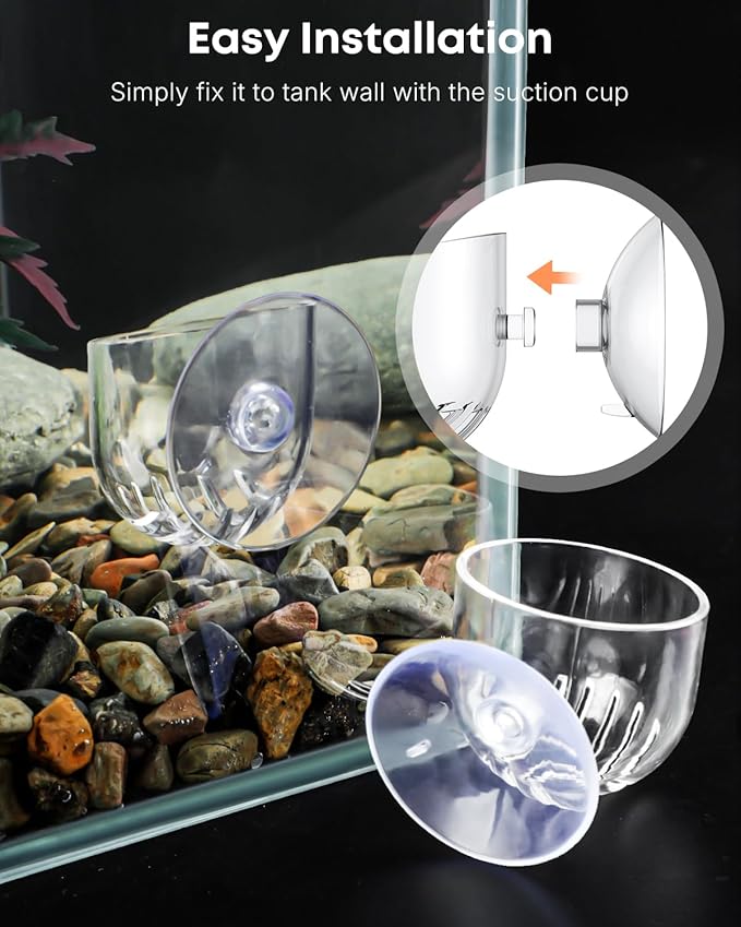 Pawfly Aquarium Plant Holder with Suction Cup, Clear Plastic Fish Tank Planting Holder, Fish Tank Plant Pot for Aquascape Decoration, Aquarium Planter Cup, 4 Pcs.