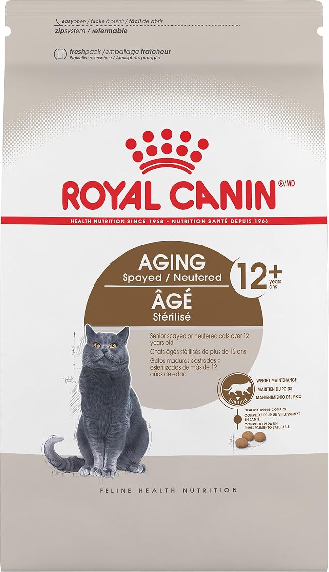 Royal Canin Feline Health Nutrition Aging Spayed/Neutered Senior Dry Cat Food, 7 lb Bag