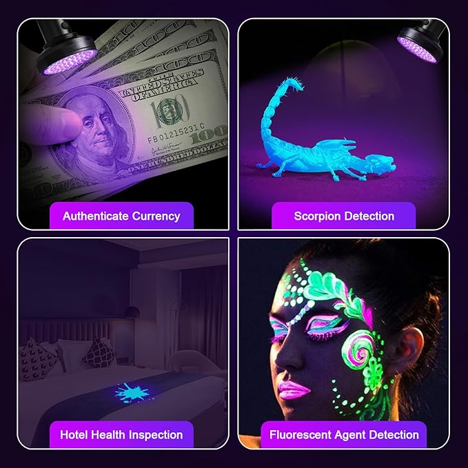 ESCO LITE Escolite UV Flashlight Black Light 100 LED& 51 LED Blacklights for Pet Urine