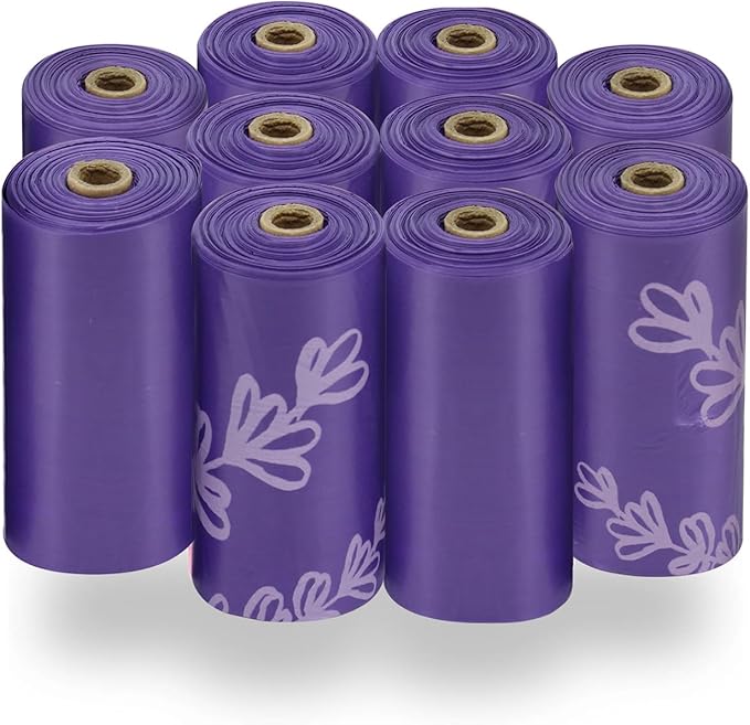 Best Pet Supplies Dog Poop Bags (4 x 150 Bags) for Waste Refuse Cleanup, Doggy Roll Replacements for Outdoor Puppy Walking and Travel, Leak Proof and Tear Resistant, Thick Plastic - Assorted Colors