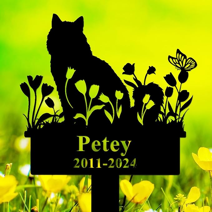 Personalized Cat Grave Marker Outdoor, Custom Cat Memorial Stake, Cat Memorial Garden Stake, Custom Flowers Cat Memorial Plaque, Cat Memorial Gifts for Loss of Cat