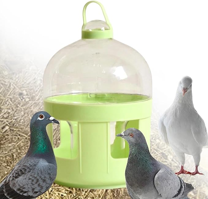 Pigeon Water Dispenser Bird Drinker Large Capacity Automatic Pet Water Pot Container Drinker Bottle for Parrot Lovebirds Duck, 2L