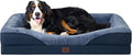 EHEYCIGA Orthopedic XL Dog Bed for Large Sized Dog, 42x30x7.5 Inch Extra Large Memory Foam Dog Couch Bed with Sides, Waterproof Liner & Washable Removable Cover, Bolster Pet Sofa, Navy