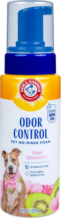 Arm & Hammer for Pets Odor Control Pet No-Rinse Foam with Baking Soda, Kiwi Blossom Scent, 8oz; Best Odor Eliminating Foam for Dogs and Puppies; Arm and Hammer Baking Soda Waterless Dog Deodorizer
