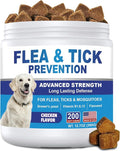 Flea and Tick Prevention for Dogs Chewables 200Ct - Flea and Tick Chews Supplement, Vet Recommended Supplement Chews, Skin & Coat Support for Dogs, Puppies, All Breeds & Sizes