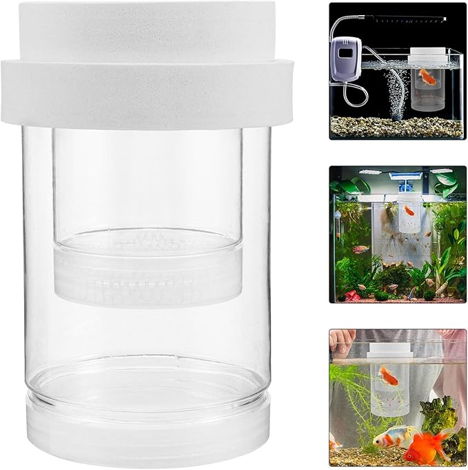 DOITOOL Floating Hatchery Box and Aquarium Breeder Isolation Box Plastic with Fine and Coarse Mesh Set, Small Size Floating Fish Breeding Incubator for Guppy Fry and Betta in Home
