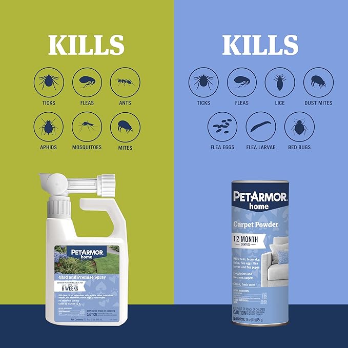 PetArmor Plus Flea & Tick Prevention for Dogs 89-132 lbs (3 Doses) + PetArmor Home Carpet Spray and Yard Spray for Fleas & Ticks, Total Flea & Tick Prevention