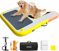 Inflatable Dog Water Ramp, Non-Slip Floating Dock Ladder for Pools, Boats & Lakes, Pool Ramp for Dogs Up to 200 Pounds, Orange Yellow