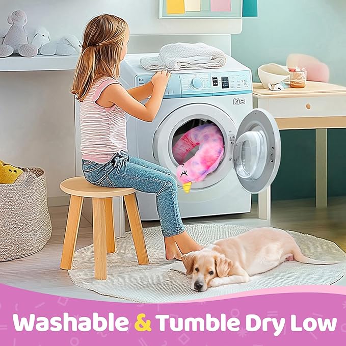 BurgeonNest Small Dog Calming Pillow for Dogs and Cats, Fluffy Soft Colorful Sleep Bolster Cozy Pet Bed Pillow, Great Present for Senior Pup Puppy Kitten, Washable, L